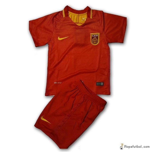 Camiseta China Replica Primera Ropa Niños 2017 Rojo